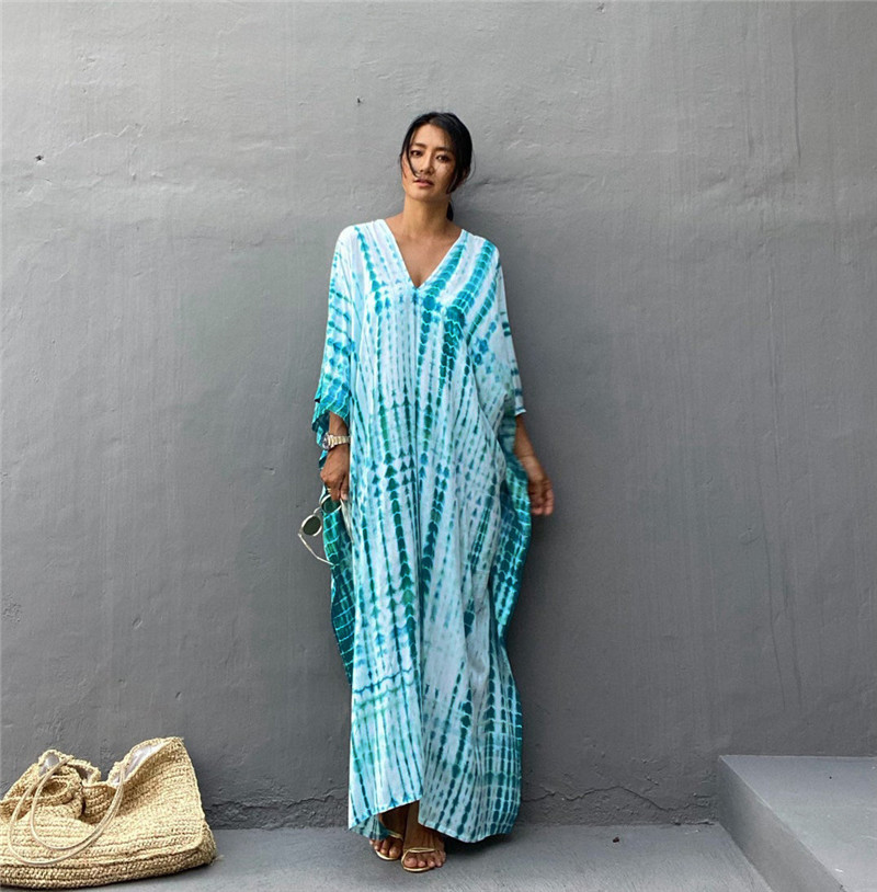 Plus Size Women Beachwear Long - مراجعة Cover Up Kaftan وسعره