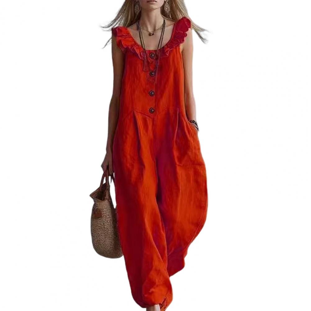 Women Jumpsuit Breathable Rela - مراجعة Jumpsuit Linen Relaxed وسعره