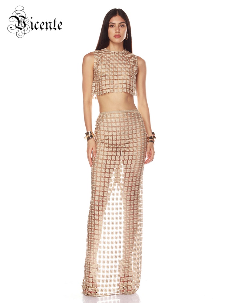 VC Stylish Beige Sleeveless Cr - مراجعة Crop Top Crochet وسعره