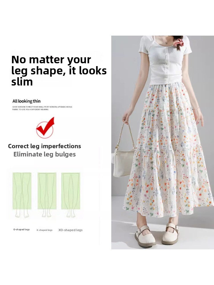 plus Size Floral Print A-Line  - مراجعة Midi Skirt Floral وسعره