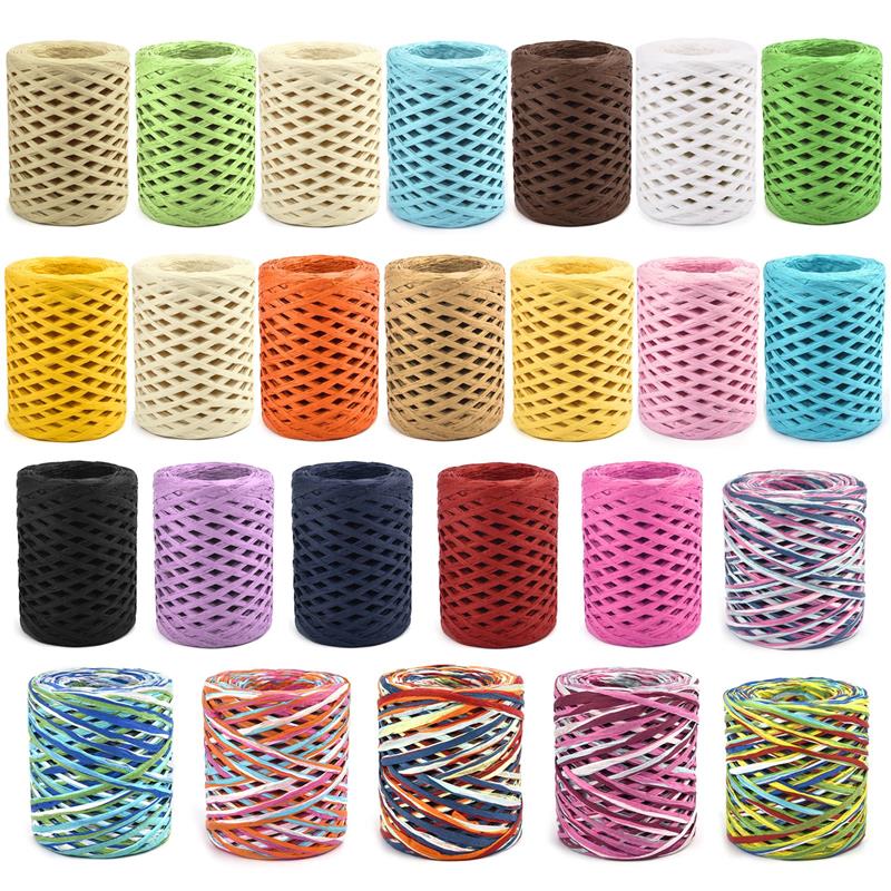 100M Natural Raffia Straw Yarn - مراجعة Crochet Bag Raffia وسعره