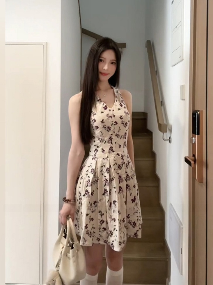Sweet Floral Print V-Neck Midi - مراجعة Midi Skirt Floral وسعره