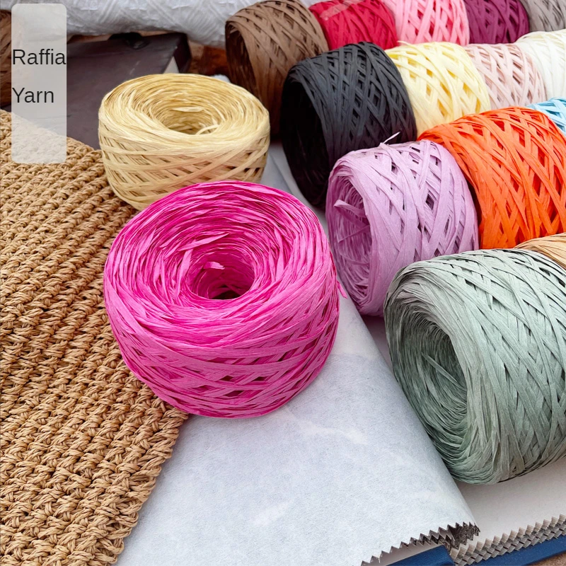 180m raffia Yarn paper Grass f - مراجعة Crochet Bag Raffia وسعره