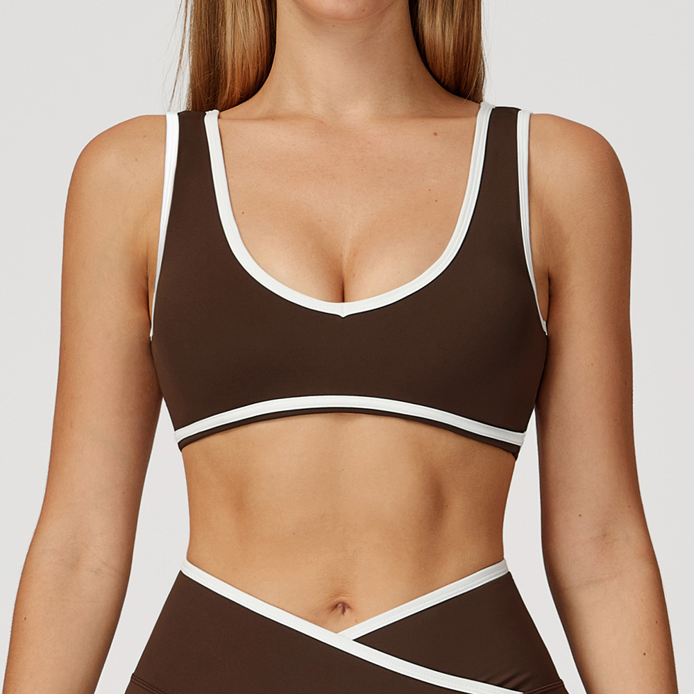 V-Neck Sports Bra Women Top Pu - مراجعة Crop Top Crochet وسعره
