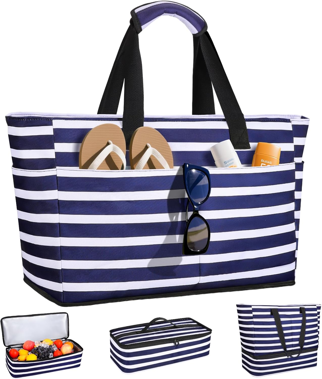 Beach Bag with Cooler, 49L Wat - مراجعة Tote Bag Beach وسعره