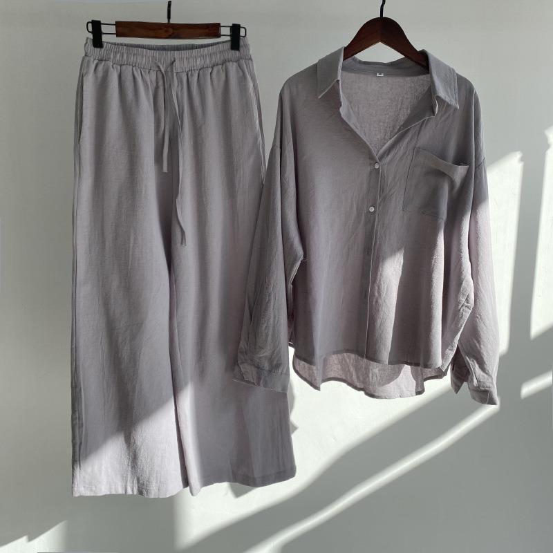Women Cotton Linen 2 Piece Set - مراجعة Linen Pant Wide وسعره