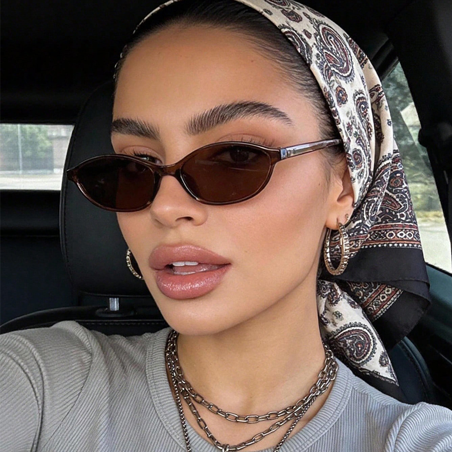 Fashion Oval Simple Literary S - مراجعة Sunglasses Cat Eye وسعره