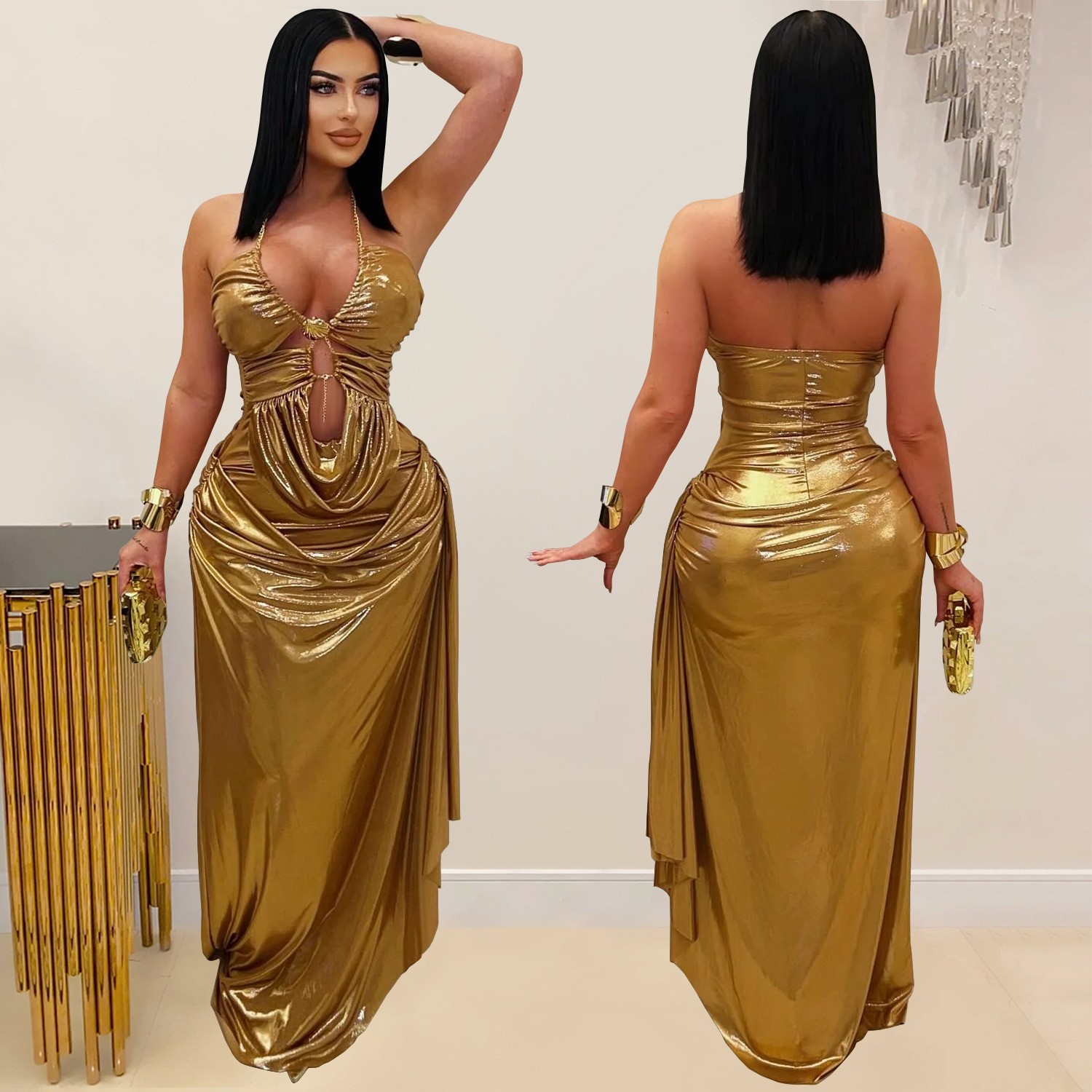 Prom Dress Evening Wedding Gue - مراجعة Maxi Dress Halter وسعره