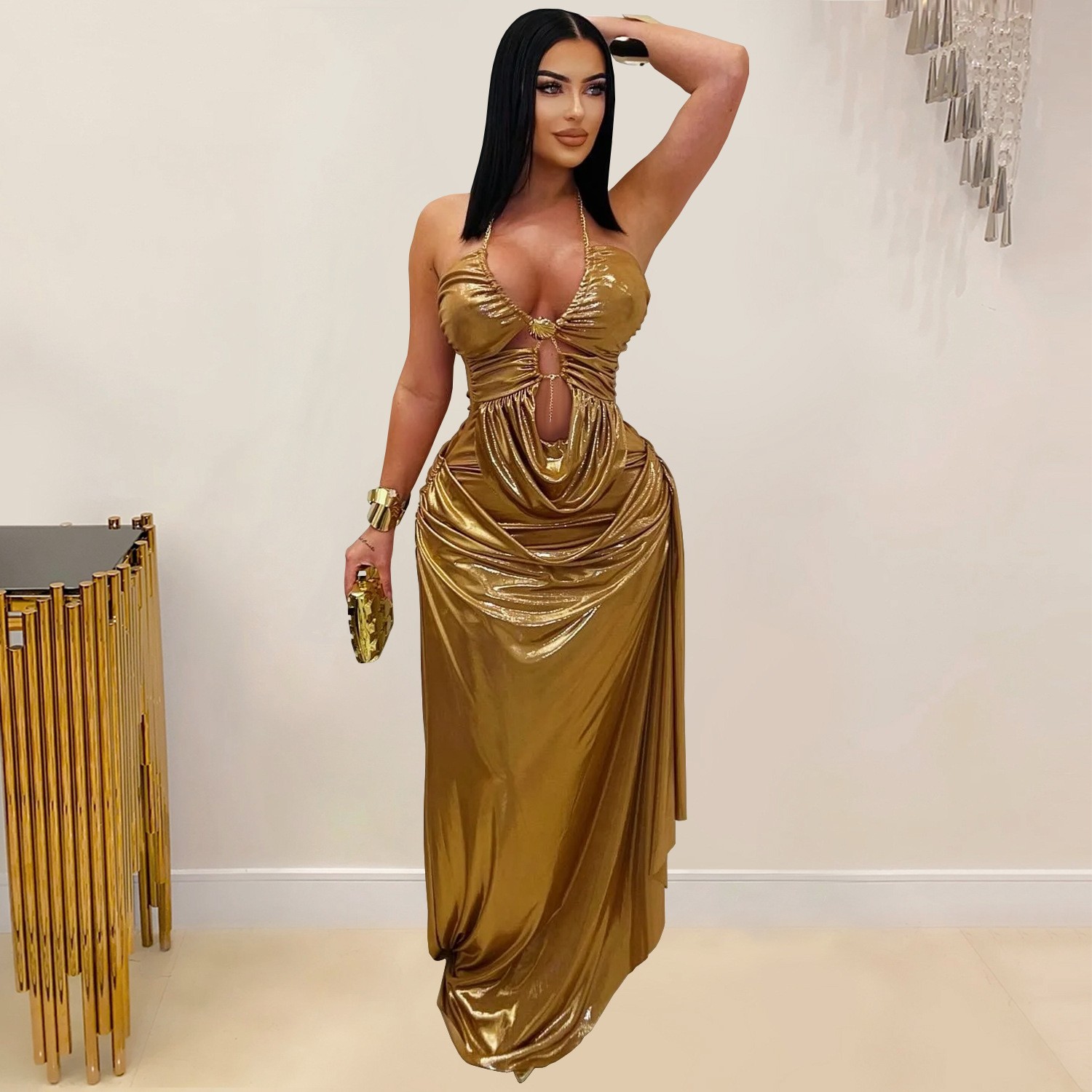 Prom Dress Evening Wedding Gue - مراجعة Maxi Dress Halter وسعره
