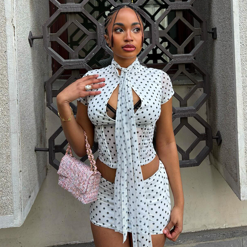 Leosoxs Women's Polka Dot Prin - مراجعة Crop Top Crochet وسعره