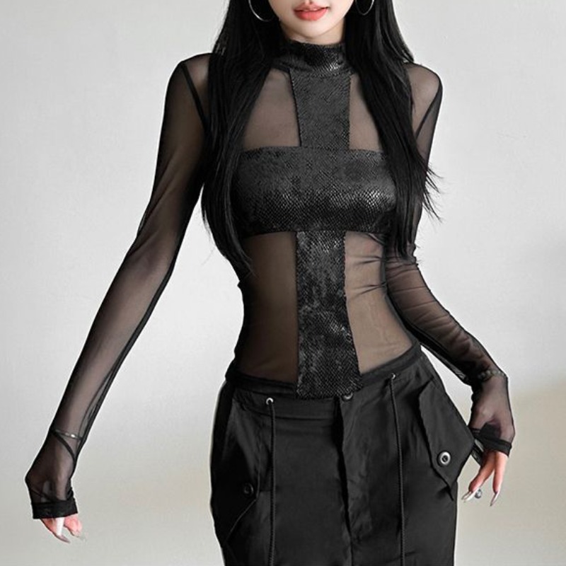 American Style Mesh Long Sleev - مراجعة Blouse Off Shoulder وسعره