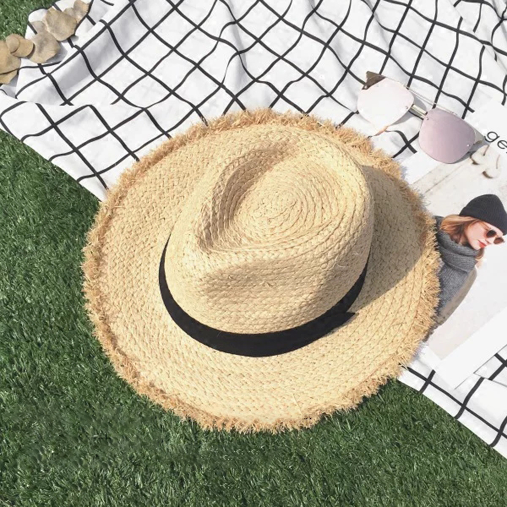 new Wide Brim Raffia Sun Hat f - مراجعة Hat Floppy Wide وسعره