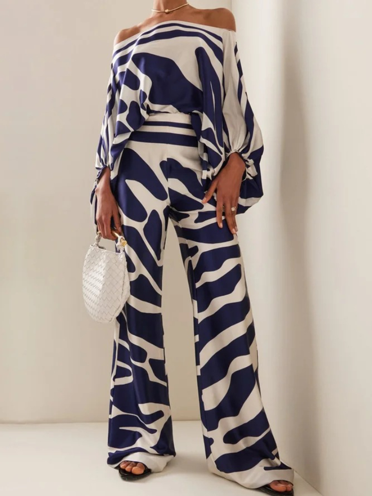 Women's Printed Satin 2-piece  - مراجعة Blouse Off Shoulder وسعره