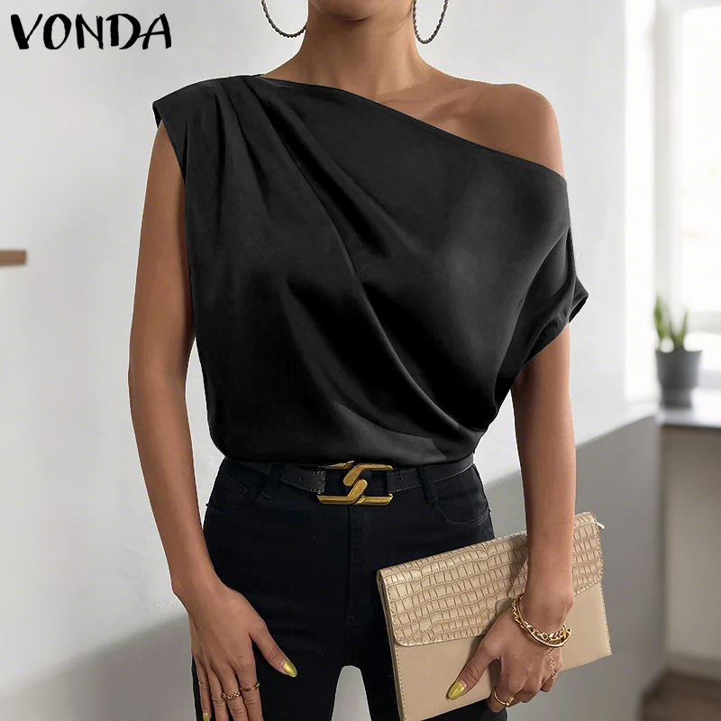 Plus Size 5XL VONDA Women Blou - مراجعة Blouse Off Shoulder وسعره