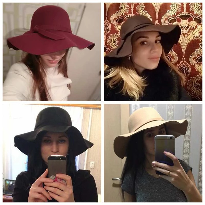 White Dome-shaped Ladies' Hat  - مراجعة Hat Floppy Wide وسعره