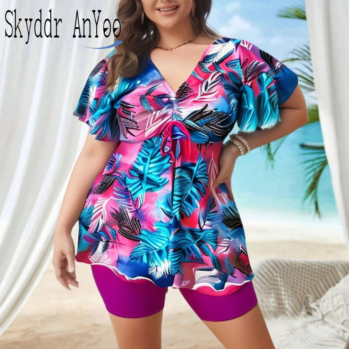 Women's Plus Size Tankini Swim - مراجعة Romper Floral Print وسعره
