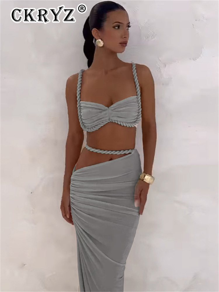 Ladies Summer Party 2 Piece Sk - مراجعة Crop Top Crochet وسعره