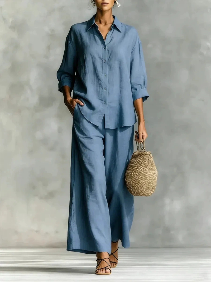 Women's New 7-Sleeve Shirt & W - مراجعة Linen Pant Wide وسعره