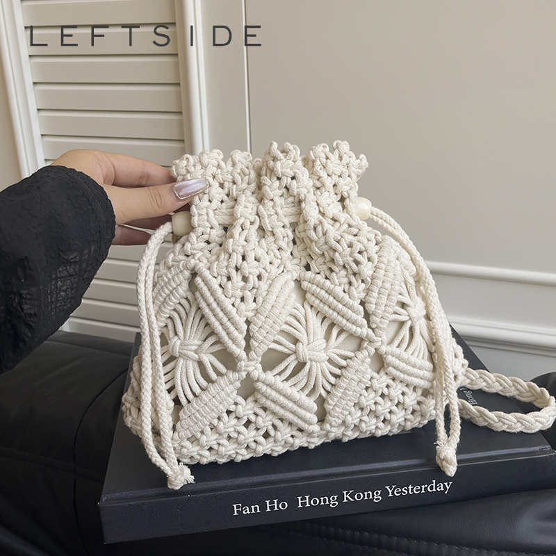 LEFTSIDE Weave Small Shoulder  - مراجعة Crochet Bag Raffia وسعره