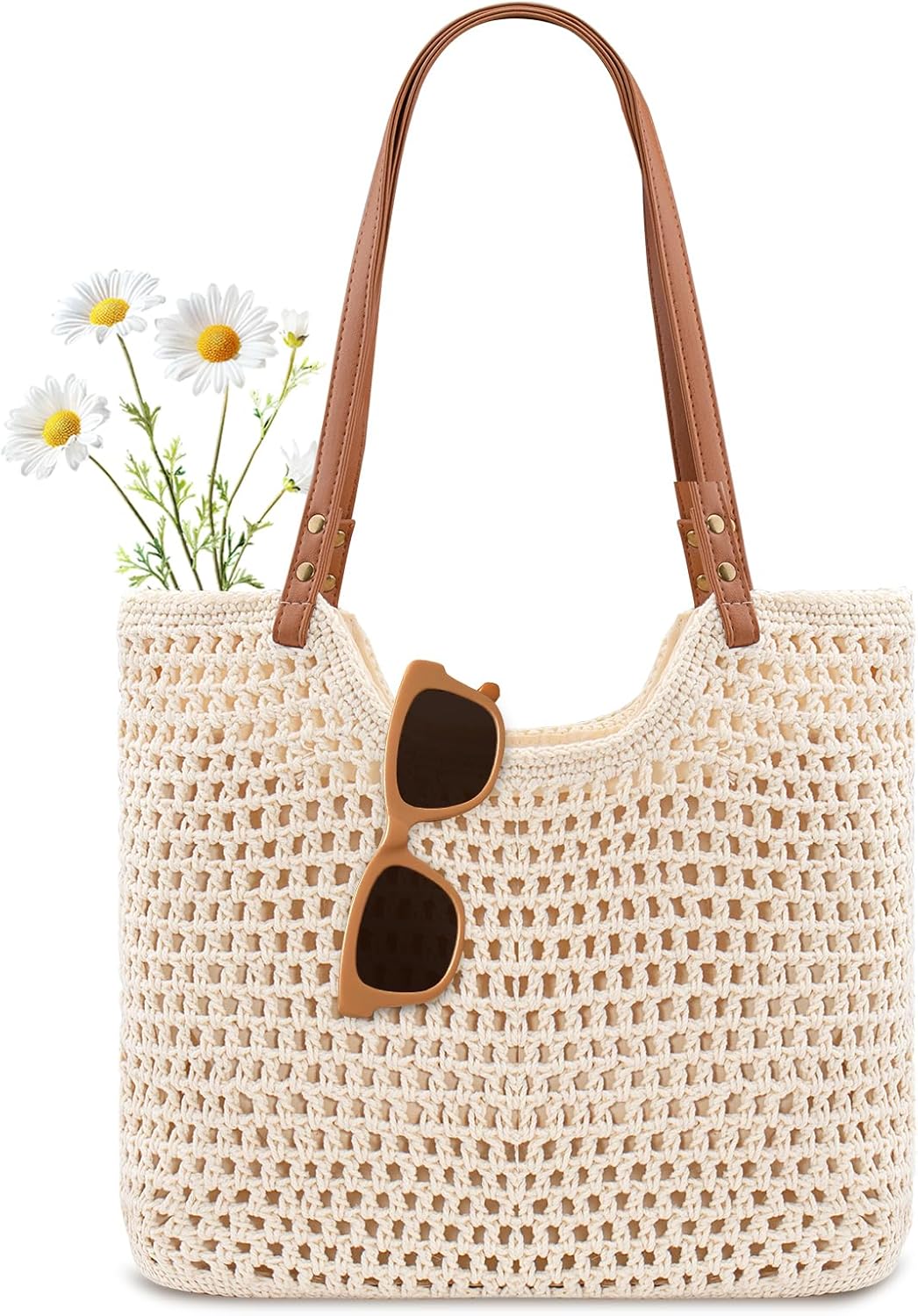 Crochet Beach Bag Purse, Boho  - مراجعة Tote Bag Beach وسعره