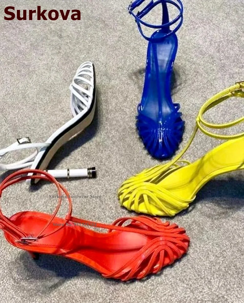 Surkova Matte Leather Thin Str - مراجعة Sandal Strappy Heeled وسعره