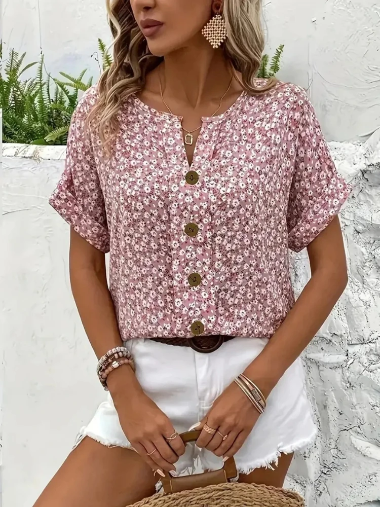 Plus Size Women's Shirts 2025  - مراجعة Romper Floral Print وسعره