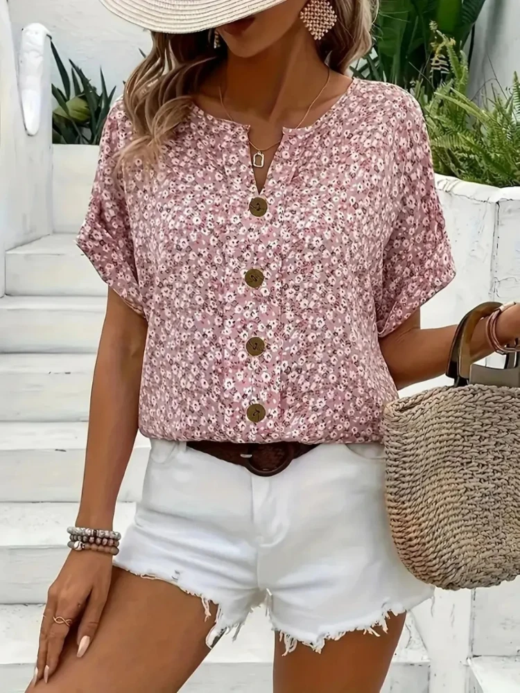 Plus Size Women's Shirts 2025  - مراجعة Romper Floral Print وسعره