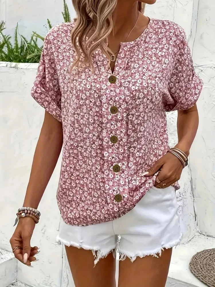Plus Size Women's Shirts 2025  - مراجعة Romper Floral Print وسعره