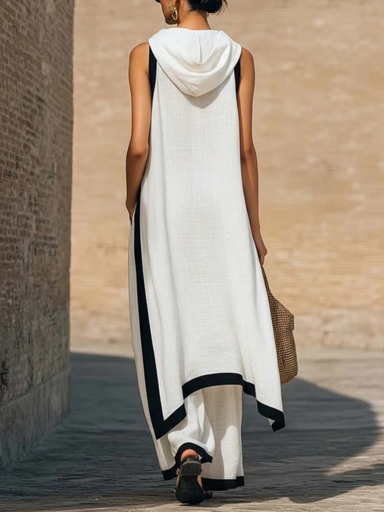 Women's linen Contrast Color S - مراجعة Linen Pant Wide وسعره