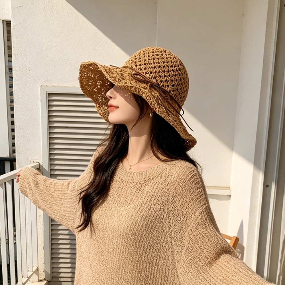 Handwoven Crochet Straw Hat Wi - مراجعة Hat Floppy Wide وسعره