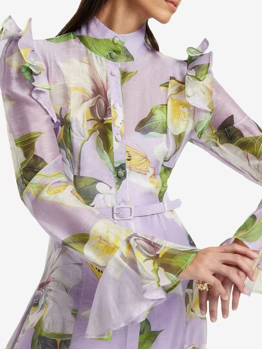 TWOTWINSTYLE Printing Spliced  - مراجعة Linen Dress Wrap وسعره