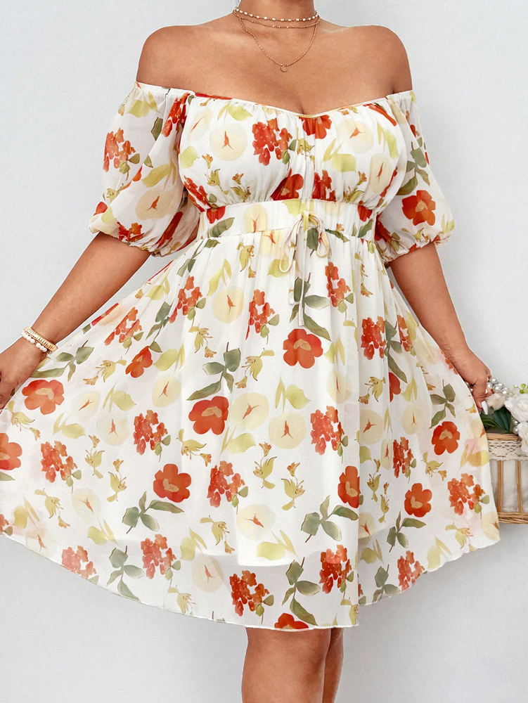 Plus Size Floral Print Square  - مراجعة Romper Floral Print وسعره
