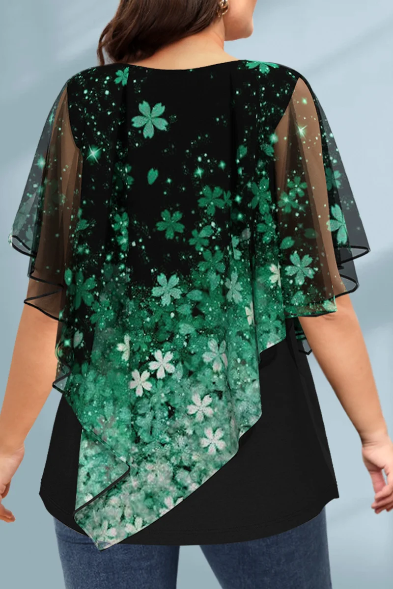 Women's Plus Size Blouse Chiff - مراجعة Romper Floral Print وسعره