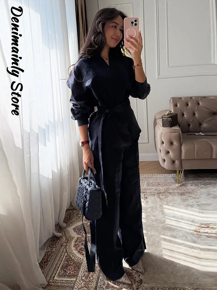 Casual Women's Linen Pants Set - مراجعة Linen Pant Wide وسعره