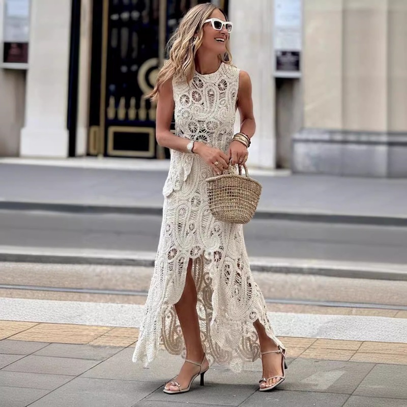 Elegant White 2 Piece Crochet  - مراجعة Crop Top Crochet وسعره